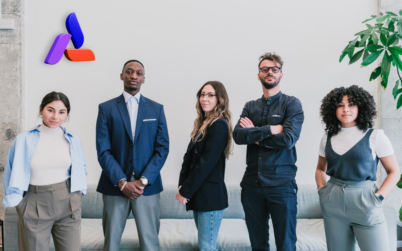 real estate marketing team photo of 5 members at Revalto